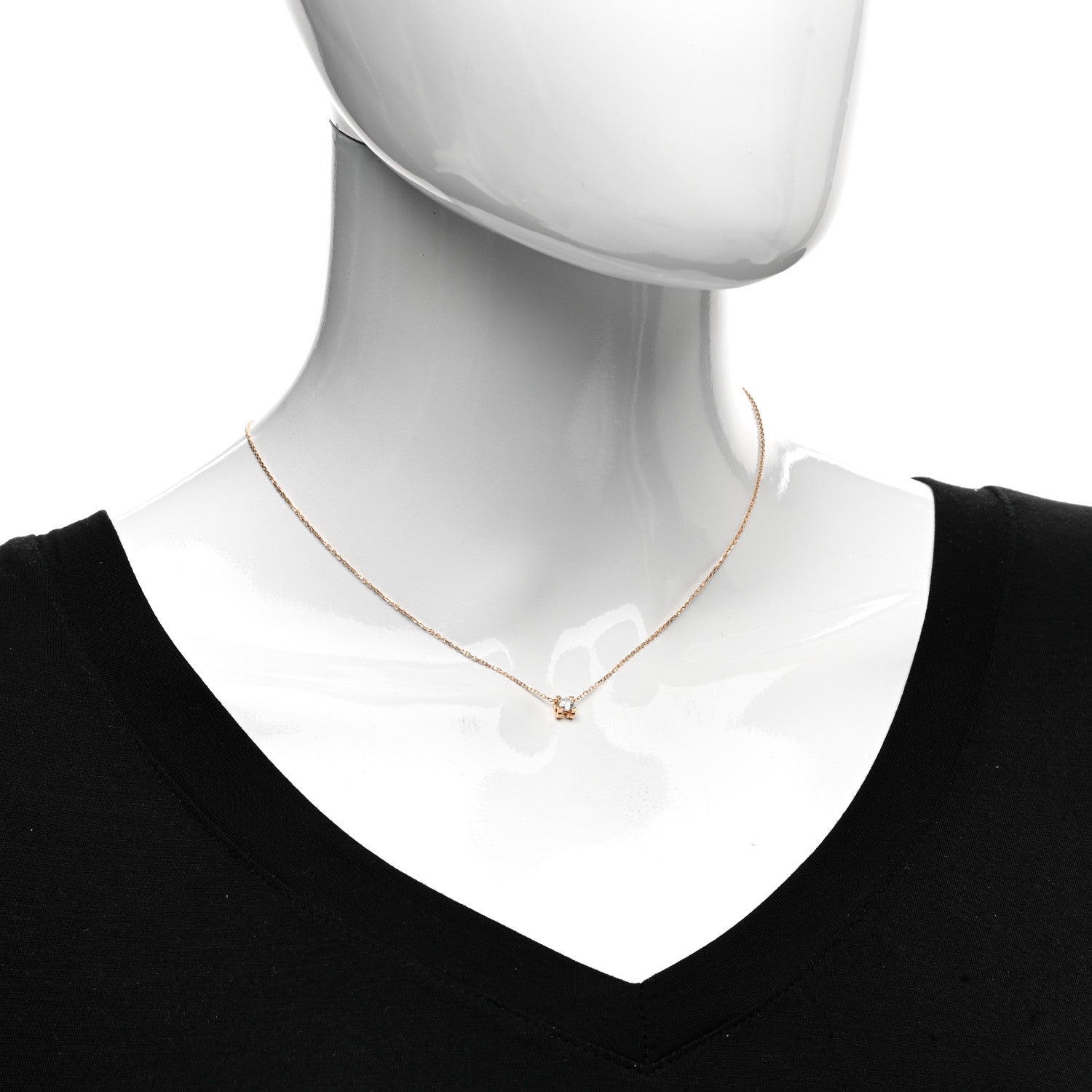 Cartier 18K Pink Gold Diamond .23ct C De Cartier Pendant Necklace 2 of 5