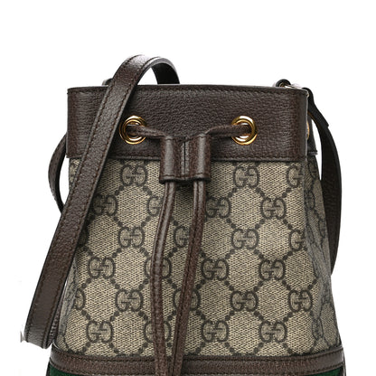 Gucci GG Supreme Monogram Web Mini Ophidia Bucket Bag Brown 8 of 11