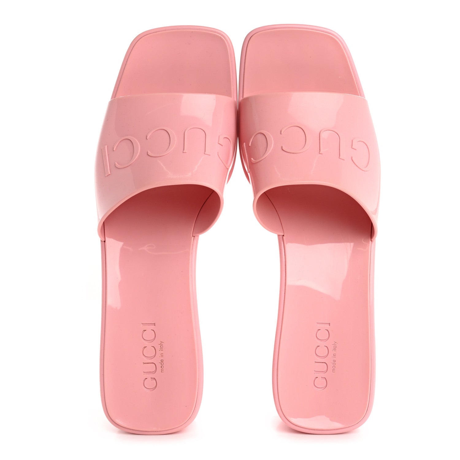Gucci Rubber Gucci Logo Womens Platform 20/60mm Slide Sandals 40 Wild Rose 2 of 12