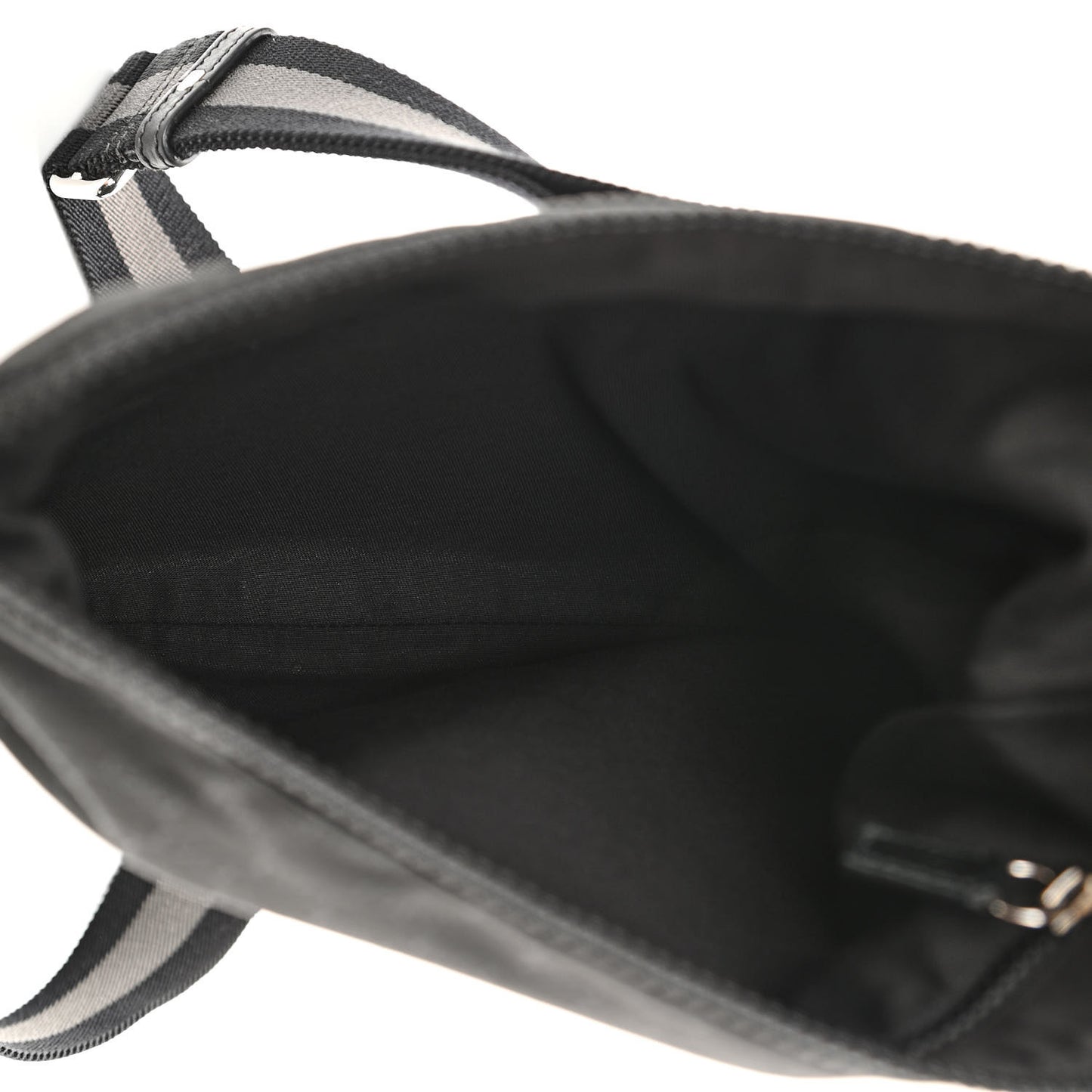 Nylon Monogram Medium Flat Messenger Bag Black
