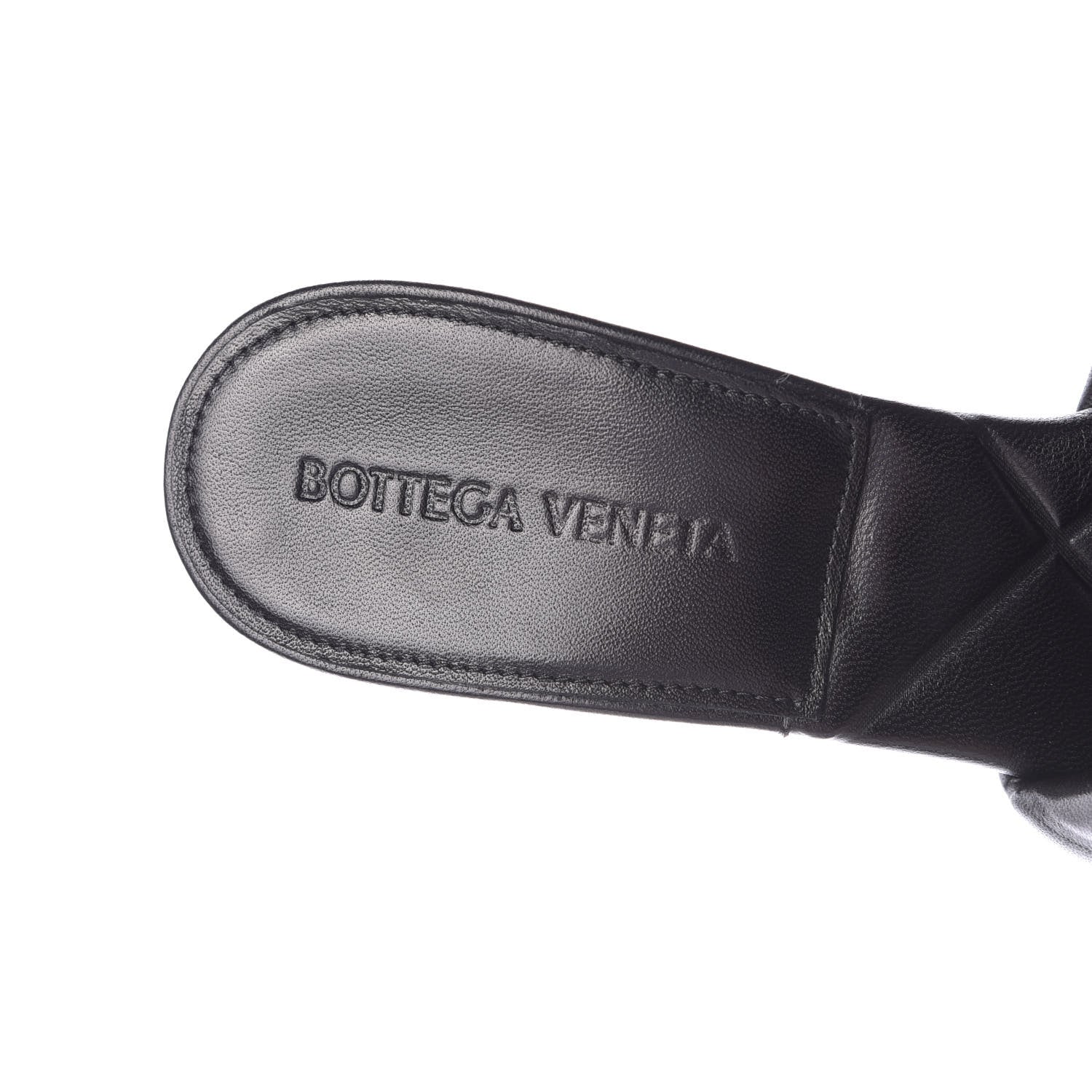 Bottega Veneta Nappa Quilted Rubber Lido Mule Sandals 38 Black 8 of 11