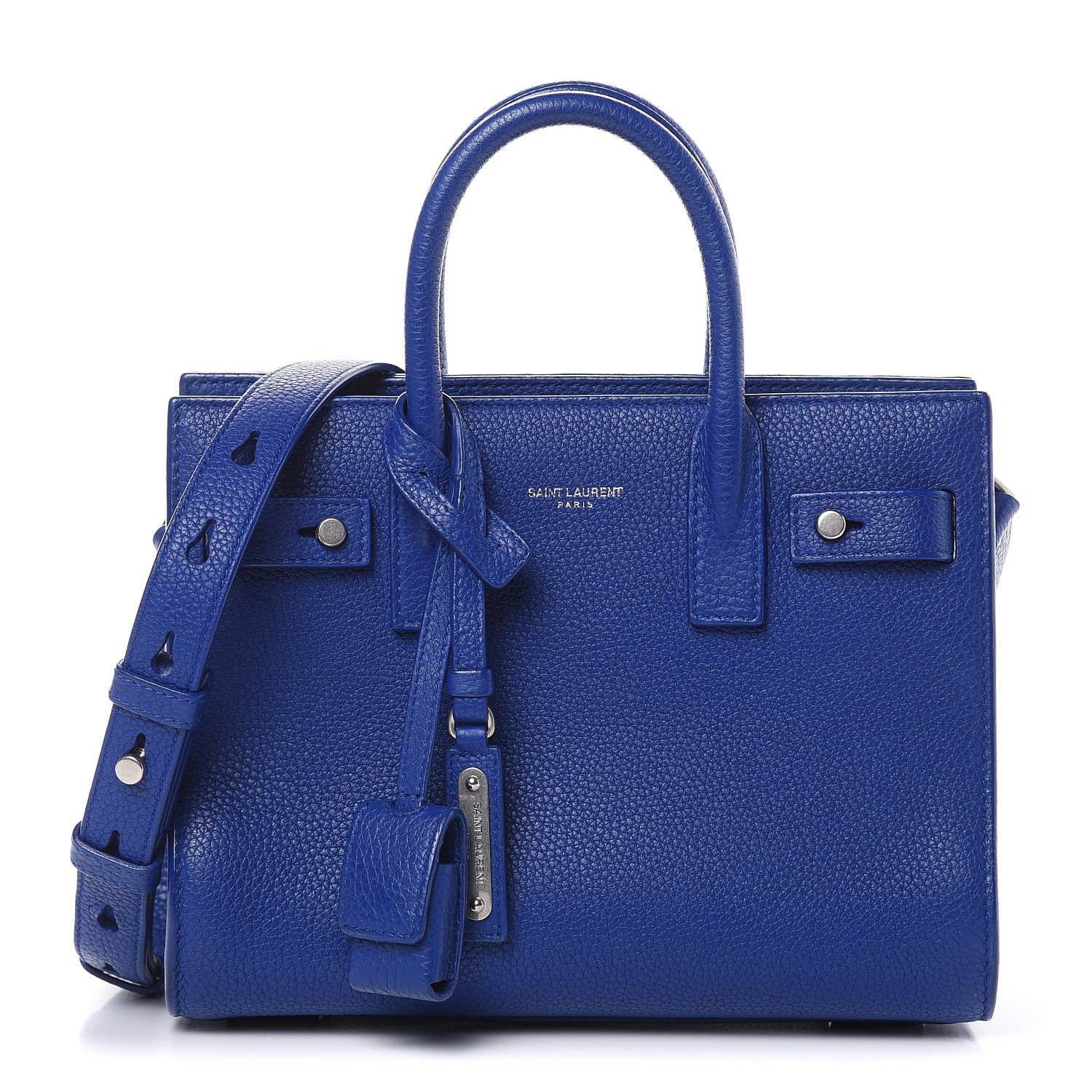 Saint Laurent Grained Calfskin Nano Supple Sac De Jour Flash Blue 1 of 12