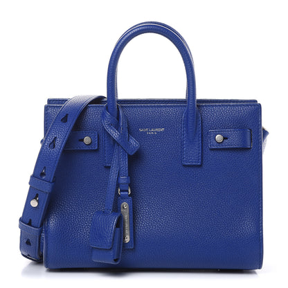 Saint Laurent Grained Calfskin Nano Supple Sac De Jour Flash Blue 1 of 12