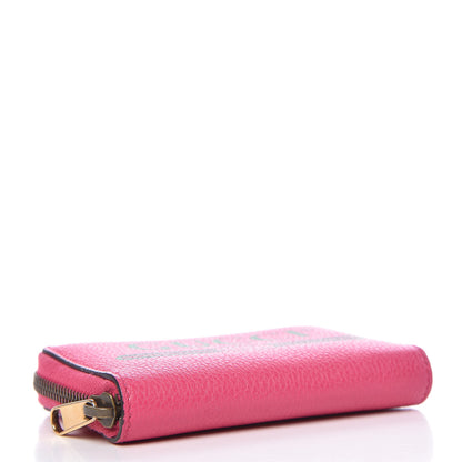 Gucci Grained Calfskin Logo Zip Around Card Case Box Pink Green 4 of 7