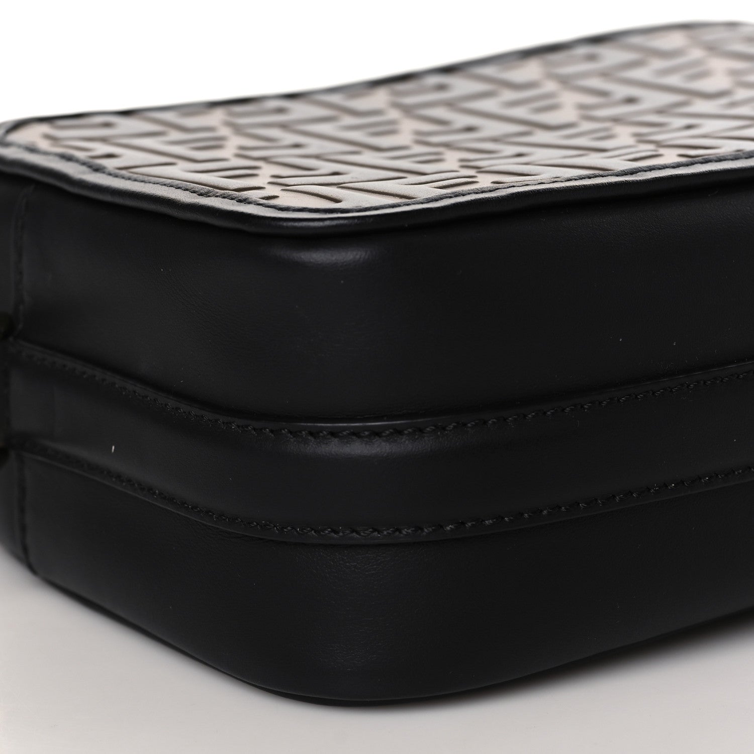 Fendi Vitello Century F is Fendi Bi-Color FF 1974 Embossed Camera Case Maya Black 8 of 10