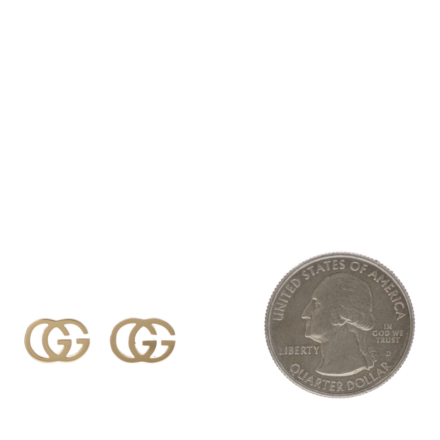 Gucci 18K Yellow Gold GG Tissue Stud Earrings 2 of 5