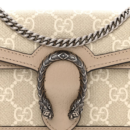 Gucci GG Supreme Monogram Textured Dollar Calfskin Super Mini Dionysus Shoulder Bag Beige Mystic White Oatmeal 7 of 10
