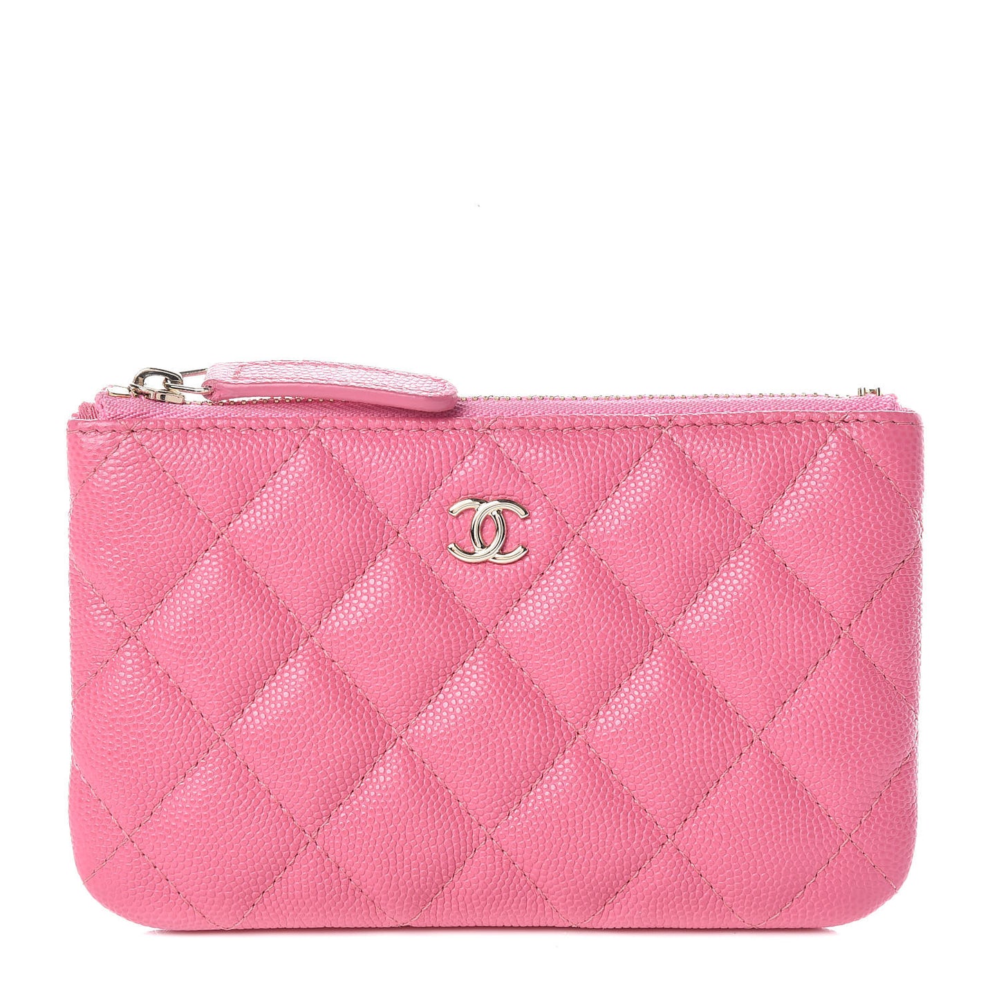 Caviar Quilted Small Cosmetic Case Pink