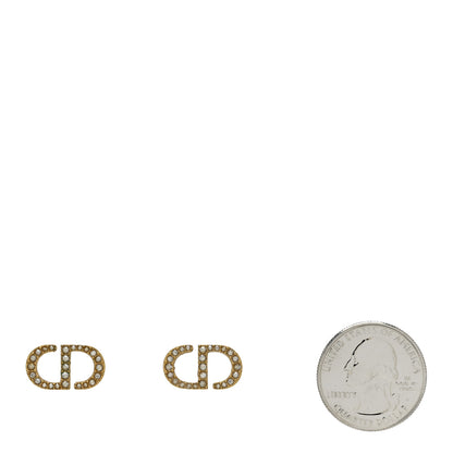 Christian Dior Crystal Clair D Lune Earrings Gold 2 of 5