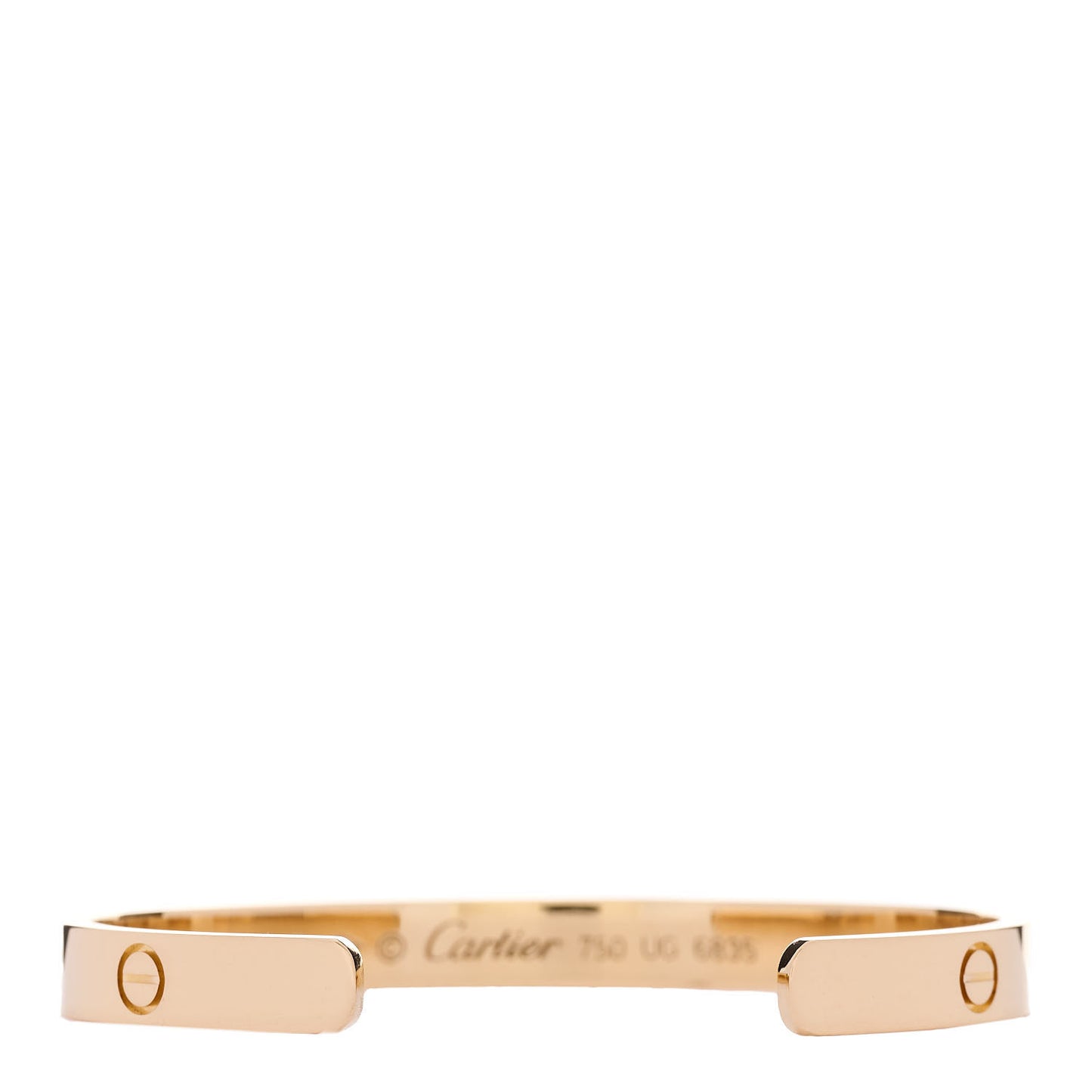 18K Yellow Gold LOVE Cuff Bracelet 17