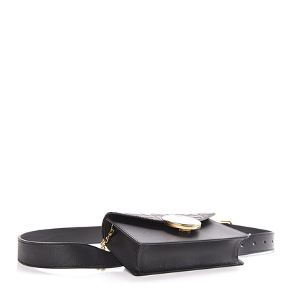 Fendi Vitello Cruise F is Fendi Bi-Color FF 1974 Embossed Envelope Belt Bag Maya Black 5 of 11