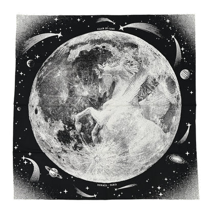 Hermes Silk Cashmere Clair De Lune Shawl 140 Black White 1 of 10