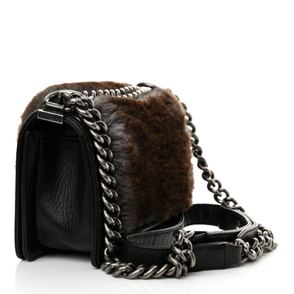 Chanel Orylag Rabbit Fur Calfskin Small Boy Flap Brown 3 of 13