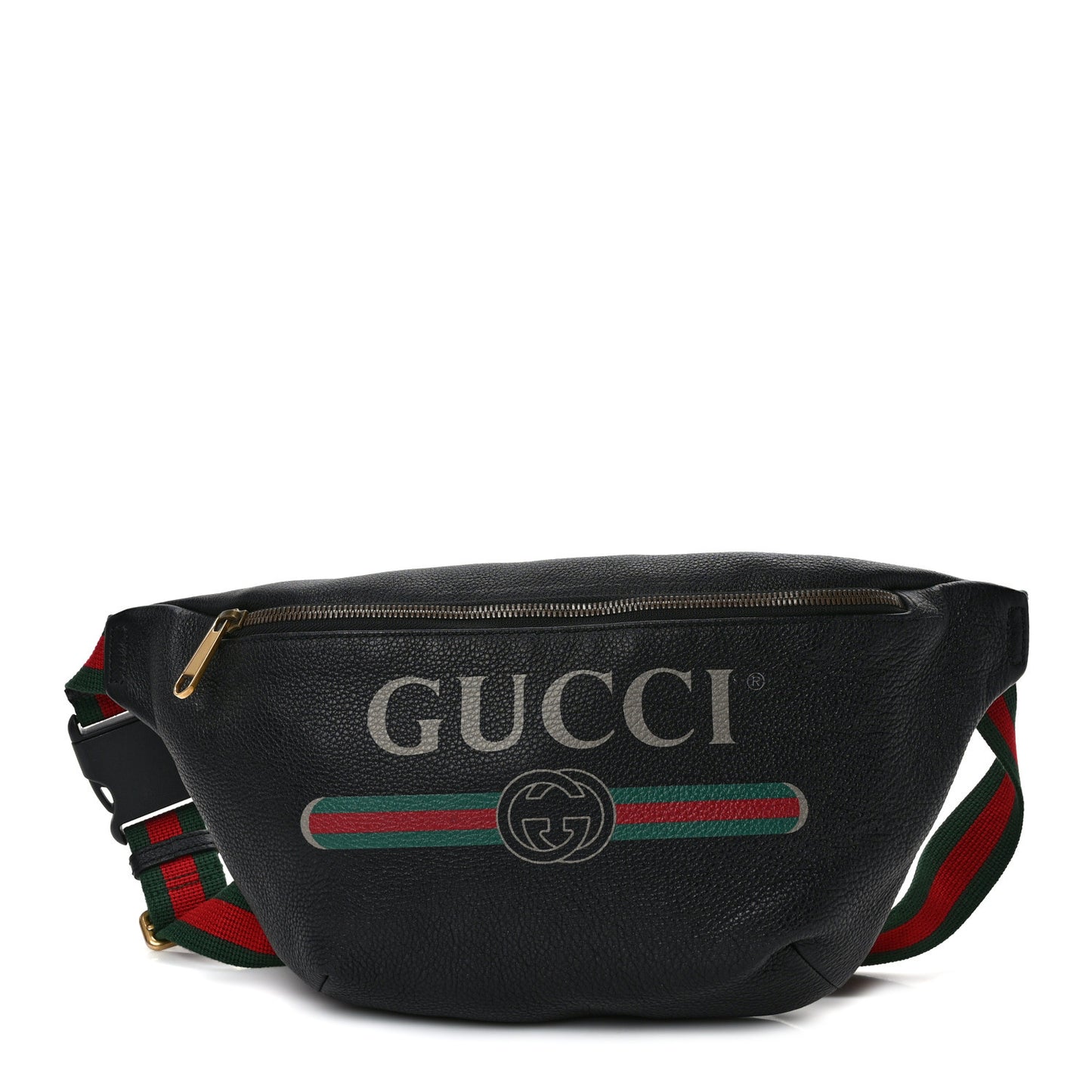 Grained Calfskin Logo Belt Bag Black