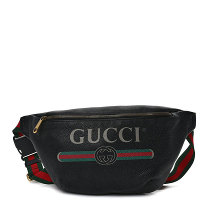 Gucci Grained Calfskin Logo Belt Bag Black 1 of 10