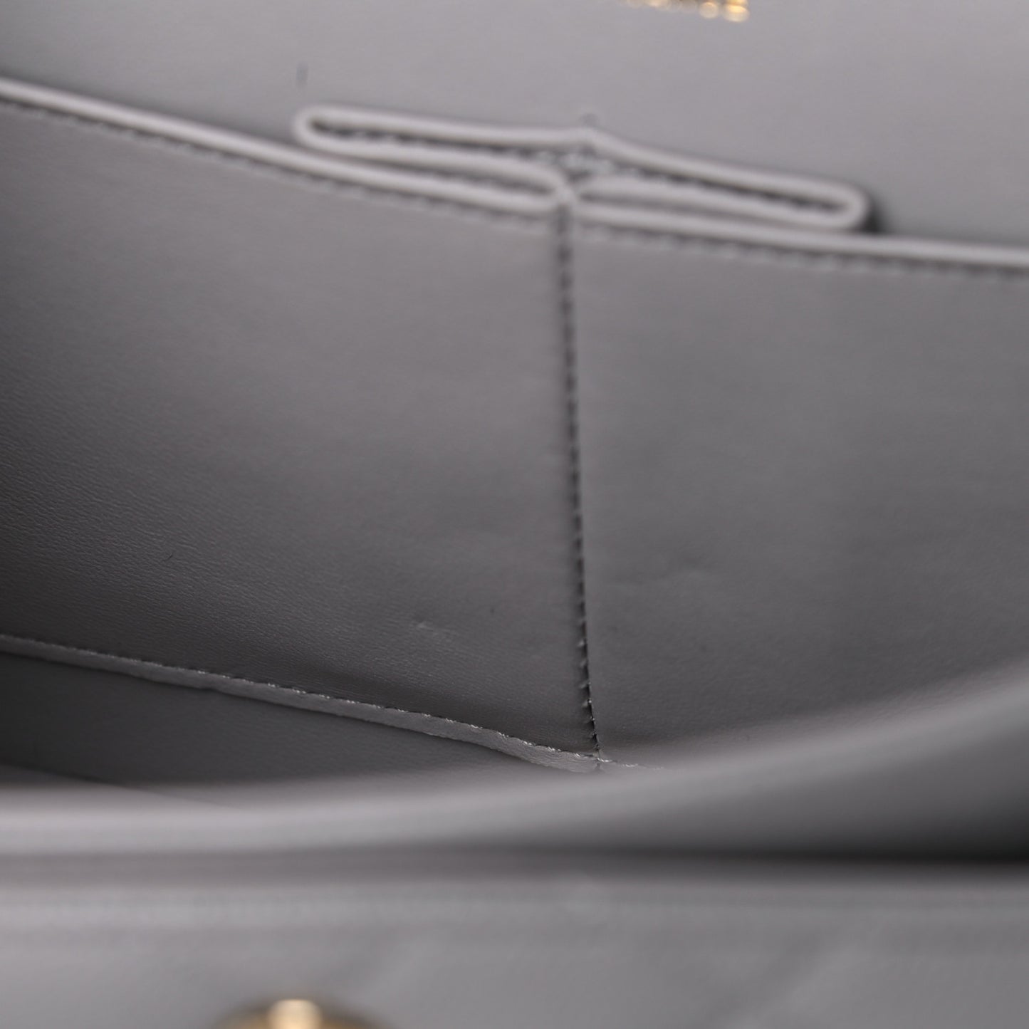 Caviar Quilted Medium Double Flap Grey