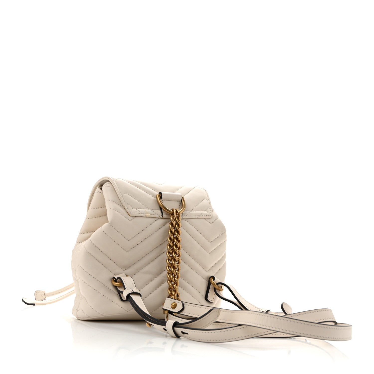 Gucci Calfskin Matelasse GG Marmont Flap Backpack White 3 of 12
