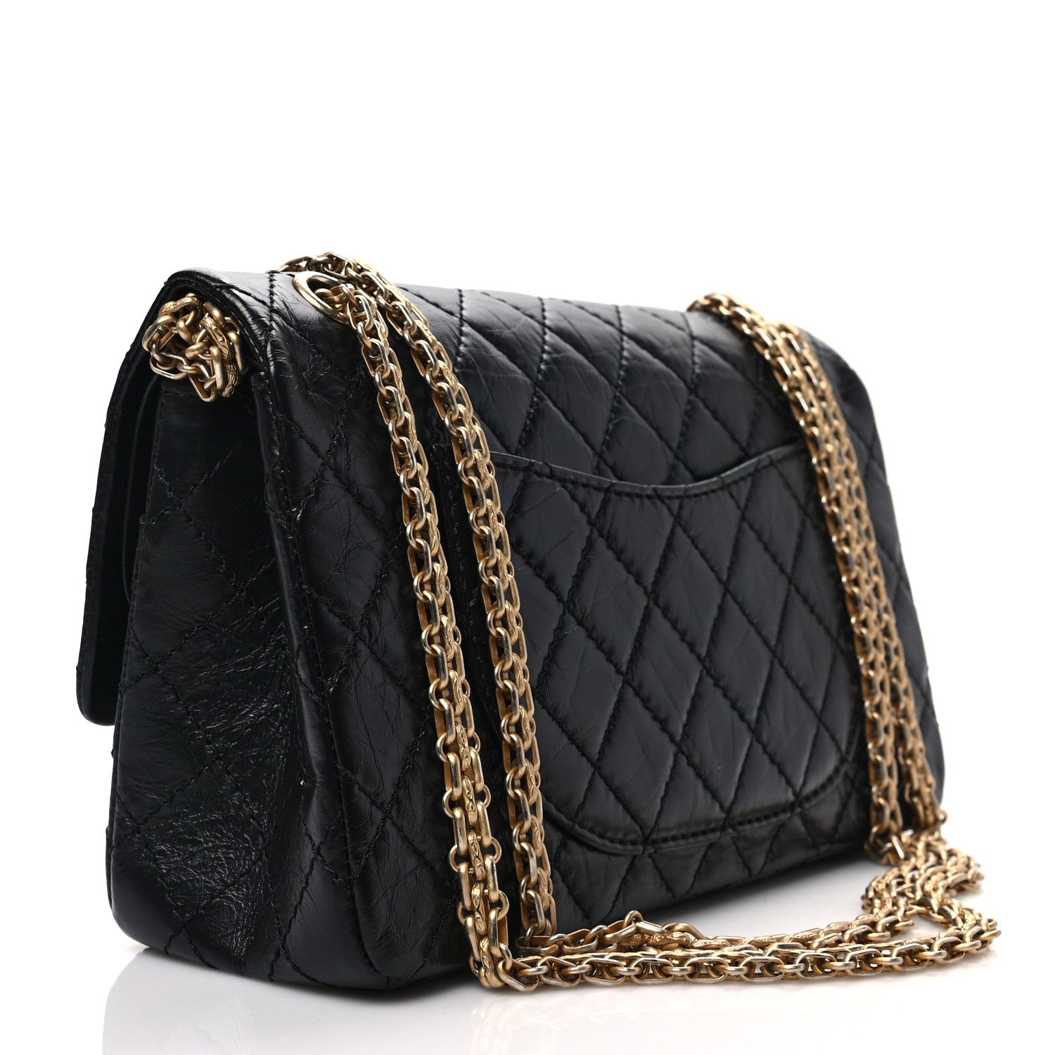 Chanel Aged Calfskin Quilted 2.55 Reissue 225 Flap Black 3 of 7
