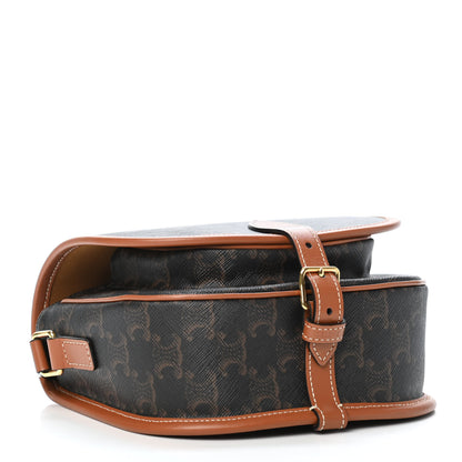 Celine Triomphe Canvas Medium Folco Bag Tan 3 of 4