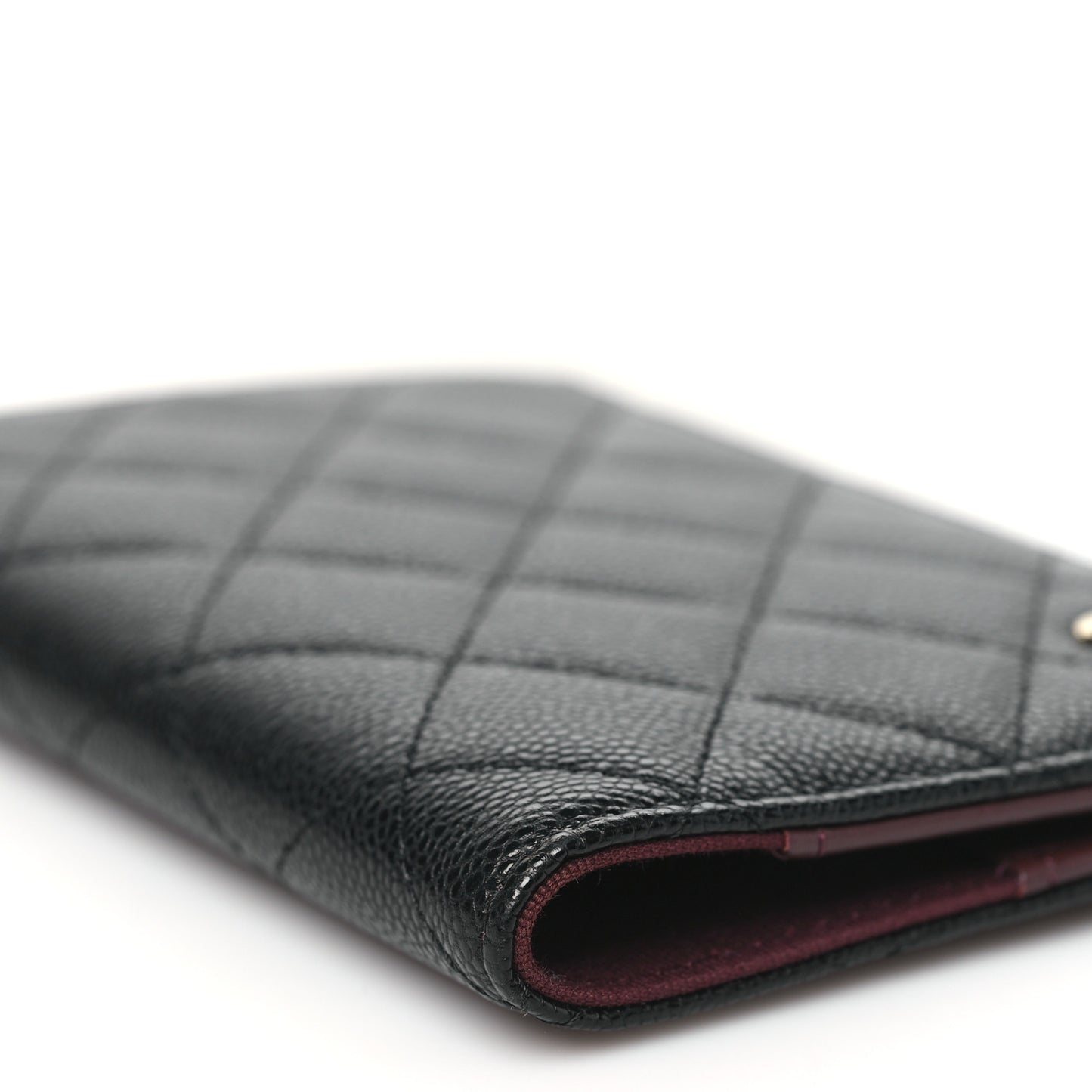 Caviar Quilted Passport Holder Black