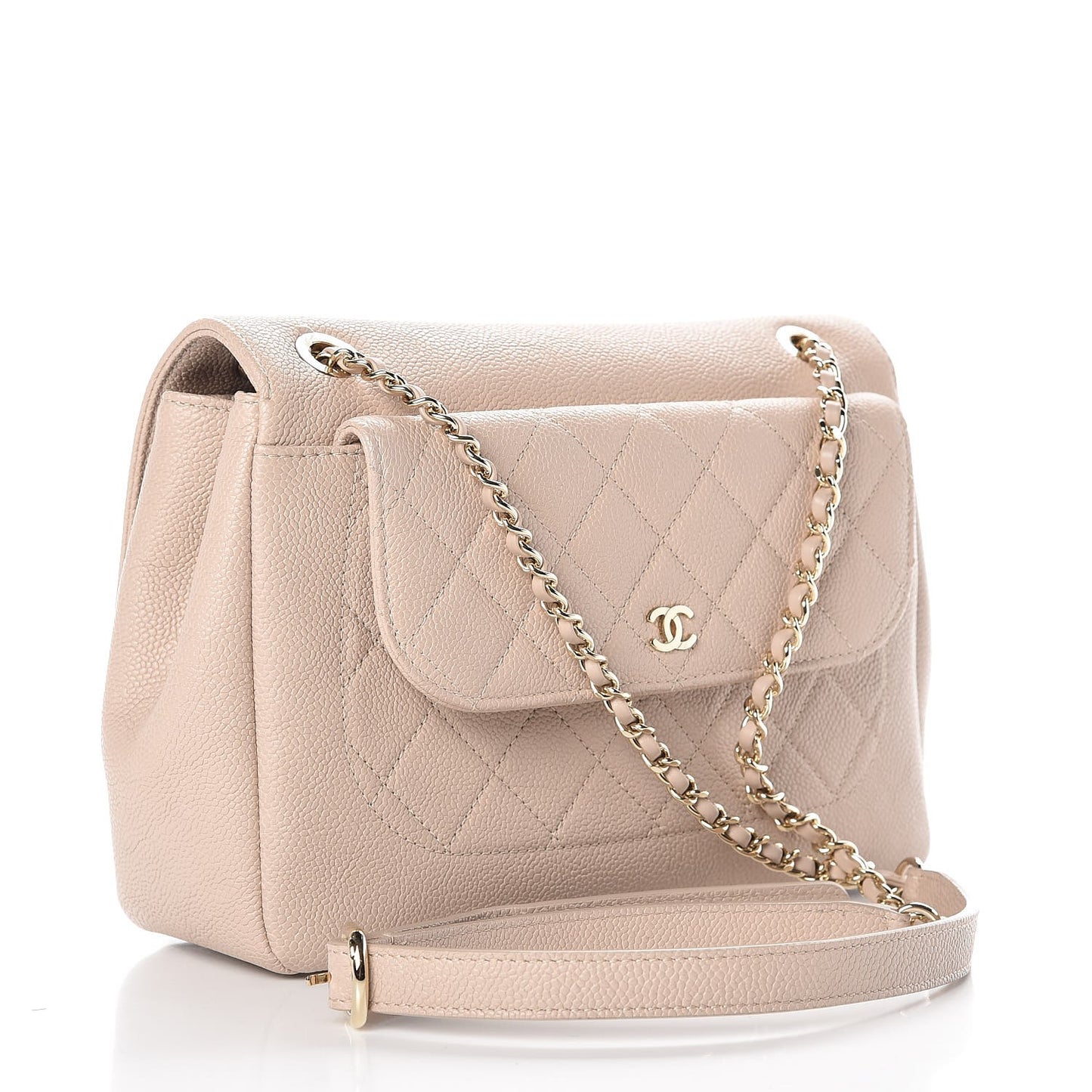 Caviar Small Flap Light Beige