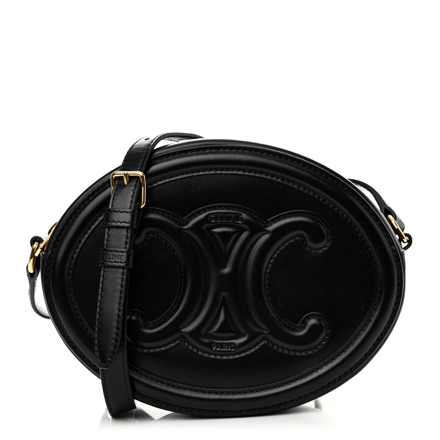 Smooth Calfskin Cuir Triomphe Oval Bag Black