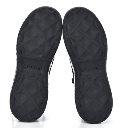 Chanel Suede Calfskin Velvet Grosgrain CC Sneakers 40 Black 5 of 8