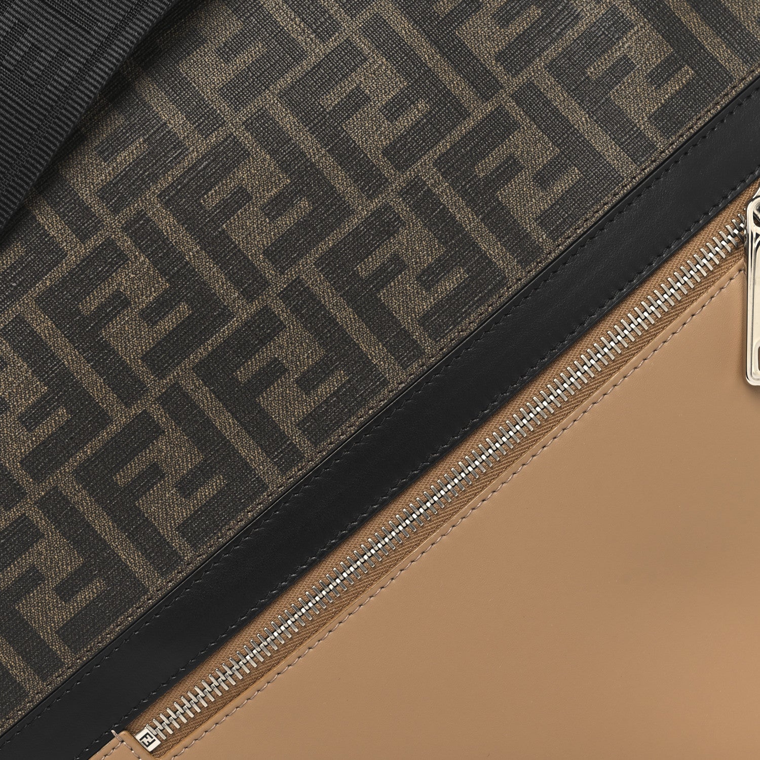 Fendi Glazed Fabric Vitello King FF 1974 Diagonal Medium East West Messenger Tobacco Moro Cuoio 8 of 10