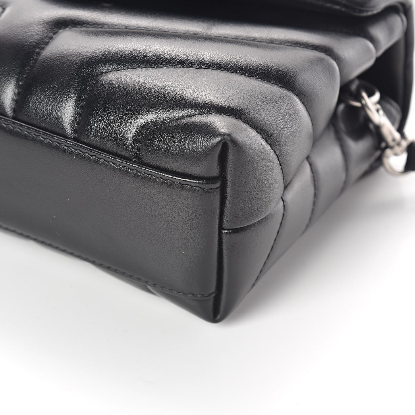 Calfskin Y Quilted Monogram Toy Loulou Crossbody Bag Black