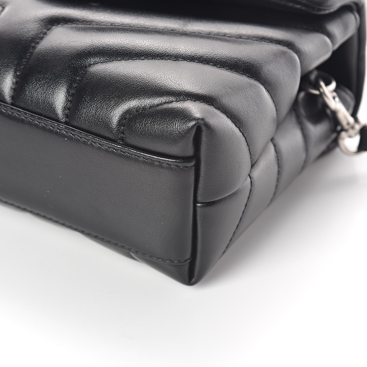 Saint Laurent Calfskin Y Quilted Monogram Toy Loulou Crossbody Bag Black 8 of 9