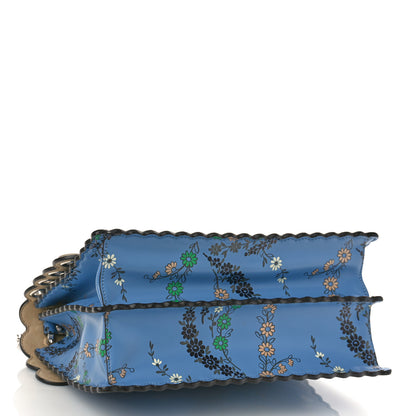 Fendi Vitello Liberty Japanese Blossom Scalloped Studded Grommet Kan I Shoulder Bag Nebula Multicolor 4 of 8