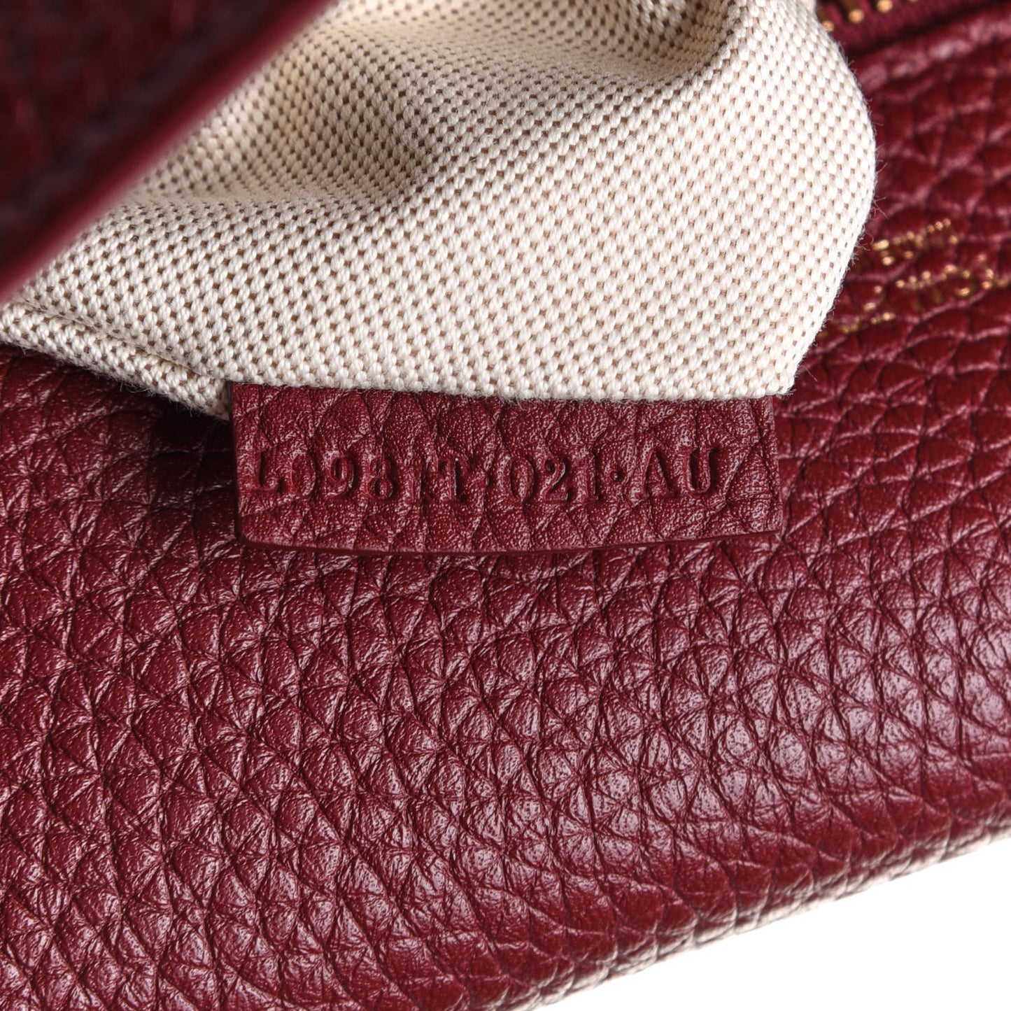 Grained Calfskin T Clasp Tara Crossbody Bag Cabernet