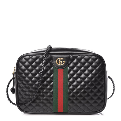 Gucci Calfskin Web Trapuntata Small GG Shoulder Bag Black 1 of 10