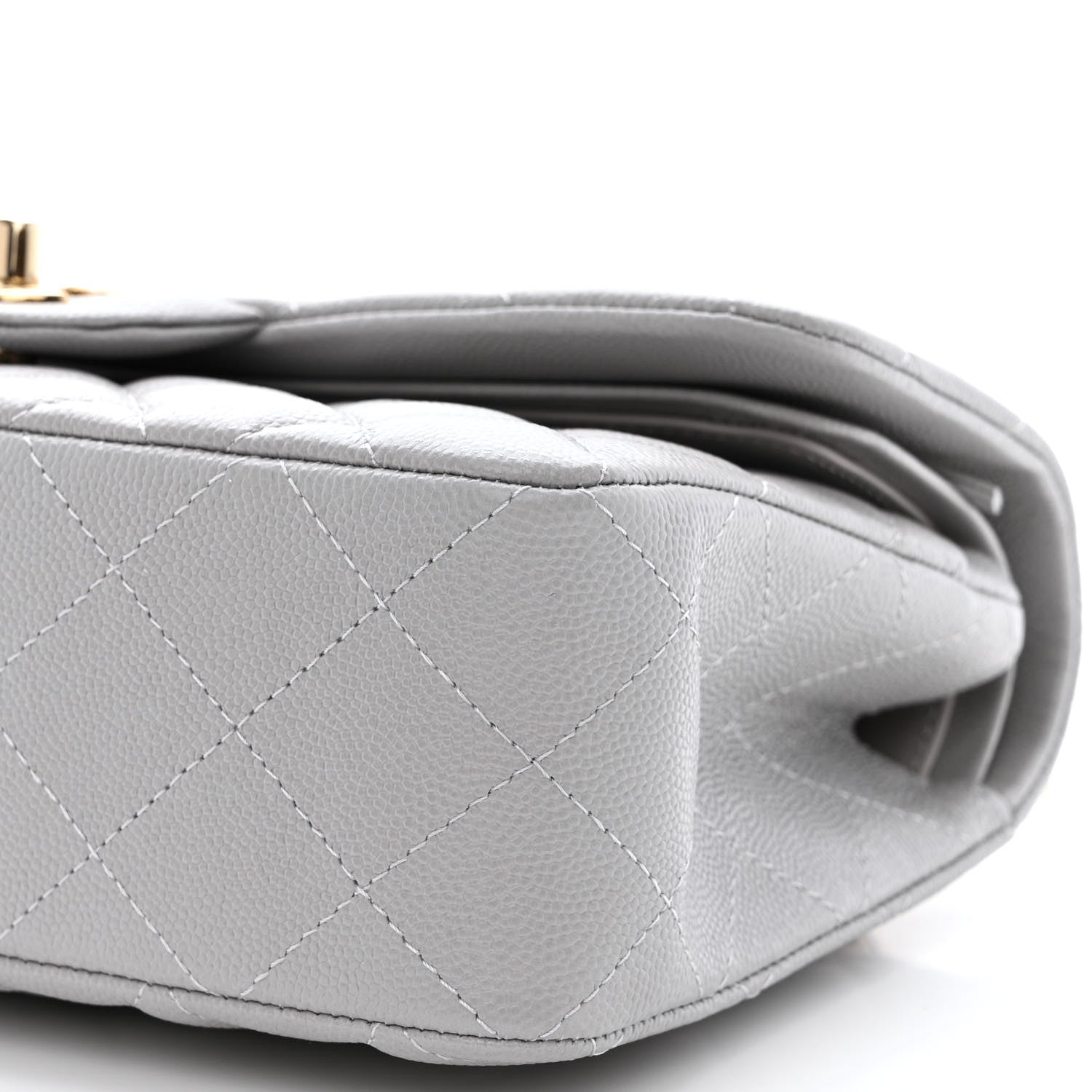 Chanel Caviar Quilted Small Double Flap Grey 10 of 10