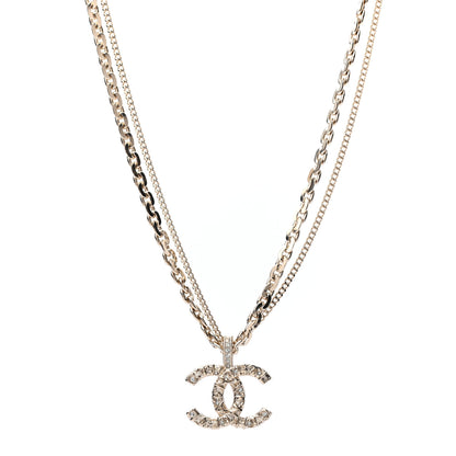 Chanel Crystal CC Multi Strand Chain Necklace Gold 1 of 5