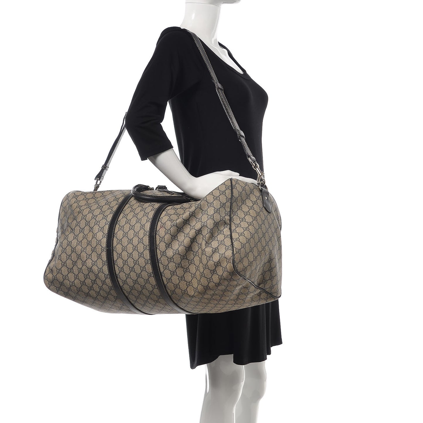 GG Plus Monogram Large Carry On Duffle Bag Navy