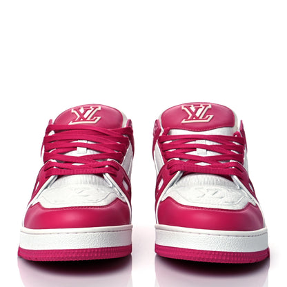 Louis Vuitton Calfskin Embossed Monogram Mens LV Trainer Sneakers 9 Fuchsia 2 of 8