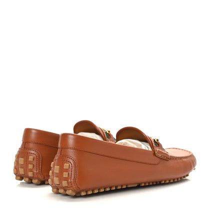 Gucci Soft Clove Calfskin Web Mens Horsebit Driver Loafers 9.5 Cognac 4 of 8