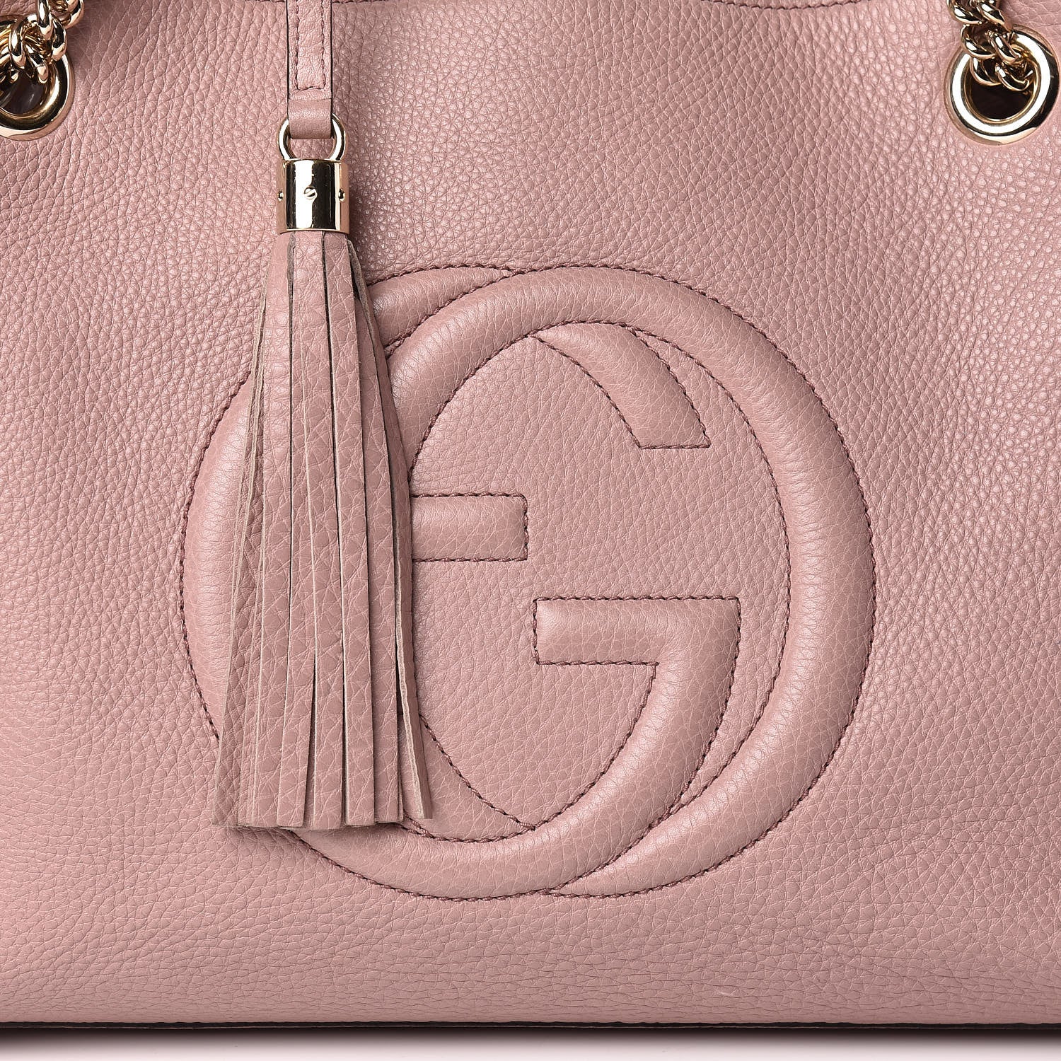 Gucci Pebbled Calfskin Medium Soho Chain Shoulder Bag Dark Cipria 9 of 14