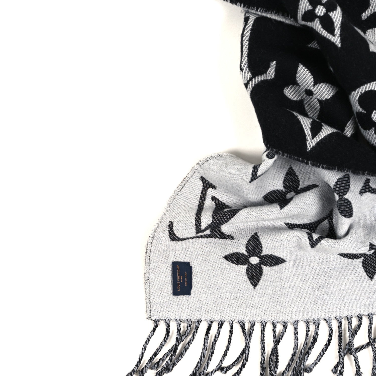 Louis Vuitton Wool Monogram LV Essential Scarf Black 3 of 3