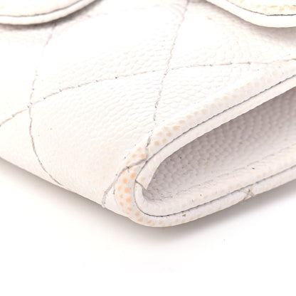 Chanel Caviar Quilted Flap Card Holder Wallet White 10 of 10