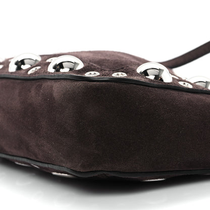 Valentino Garavani Suede Studded Mini Nellcote Shopping Tote Brown 9 of 9