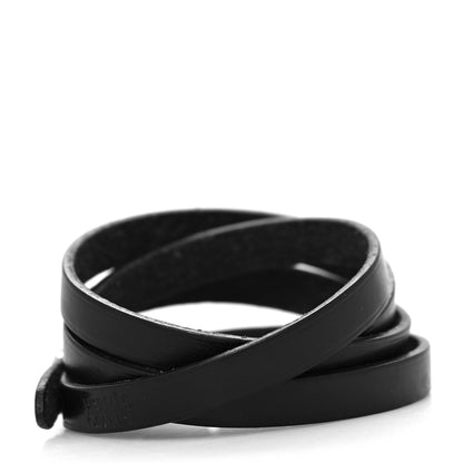 Hermes Chamonix Hapi 3MM Triple Tour Wrap Bracelet Black 3 of 5
