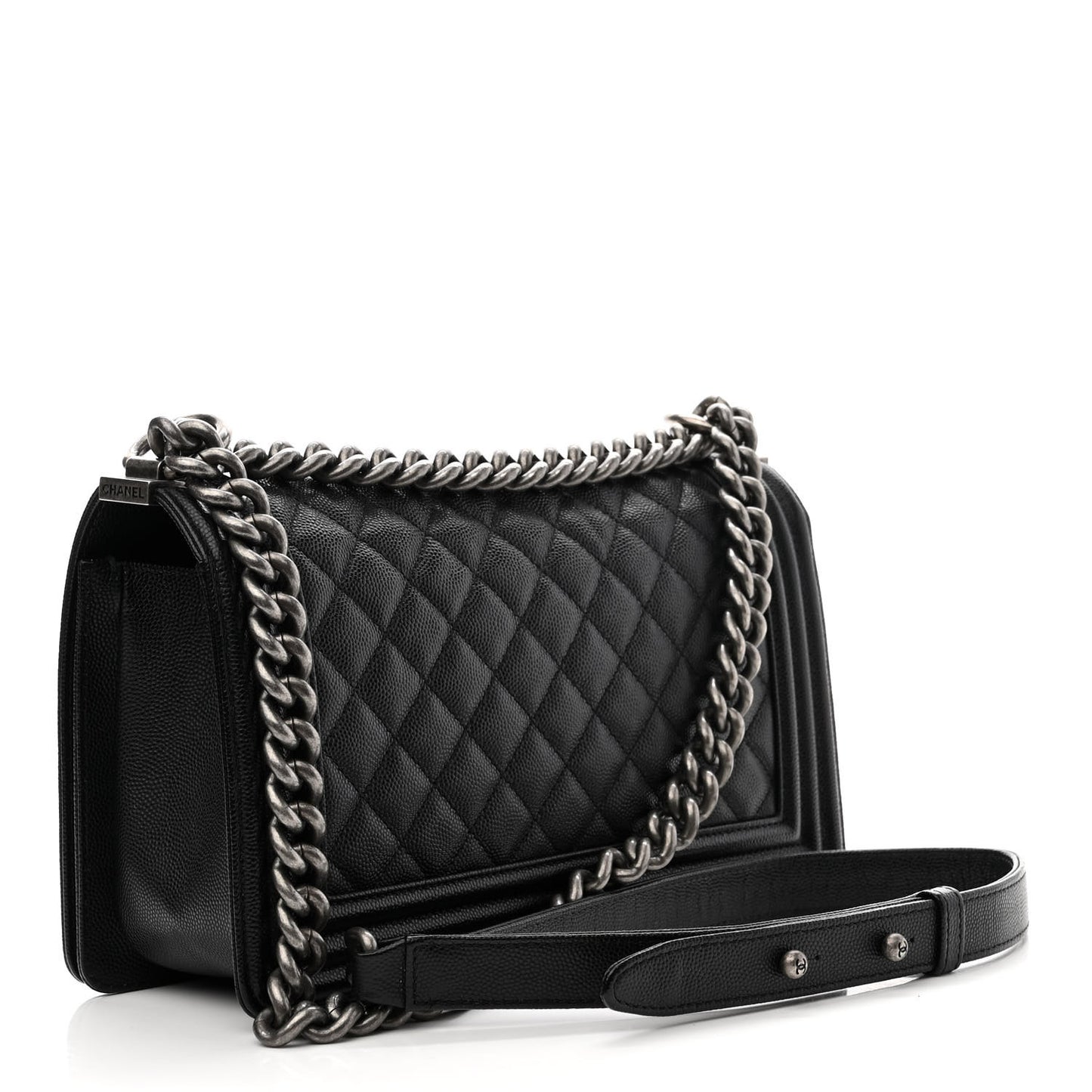 Caviar Quilted Medium Boy Flap Black