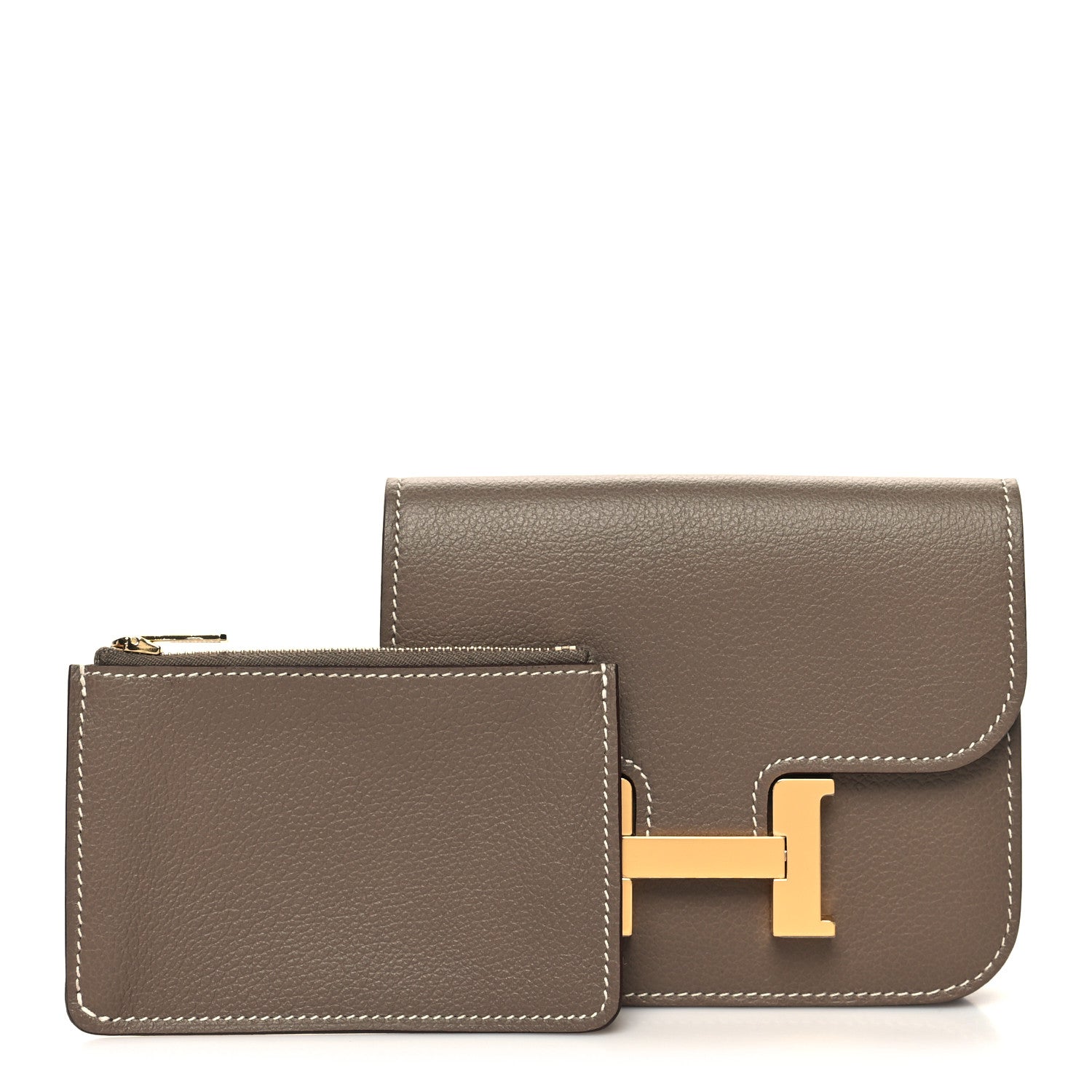 Hermes Evercolor Constance Slim Wallet Etoupe 1 of 11