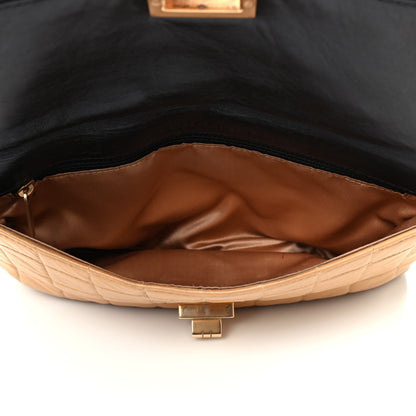 Chanel Lambskin Chocolate Bar Double Sided Shoulder Clutch Black Beige 4 of 4