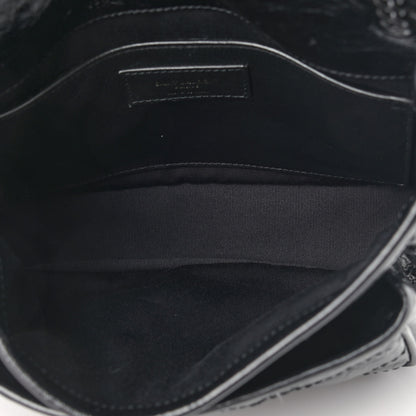 Saint Laurent Crinkled Calfskin Matelasse Monogram Baby Niki Chain Satchel Black 5 of 10