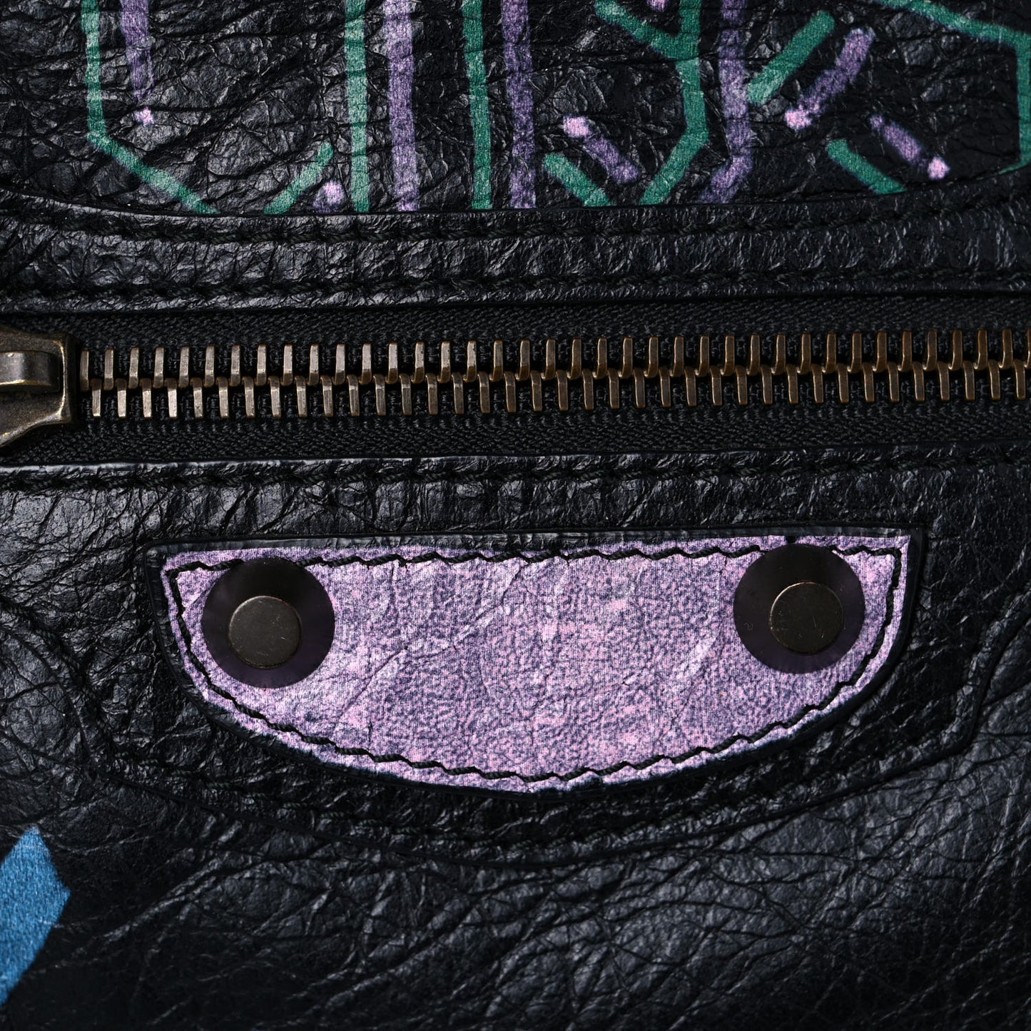 Agneau Graffiti All Over Classic Hardware S City Black Multicolor