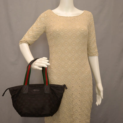 Gucci GG Monogram Small Web Handle Bucket Tote Black 2 of 7