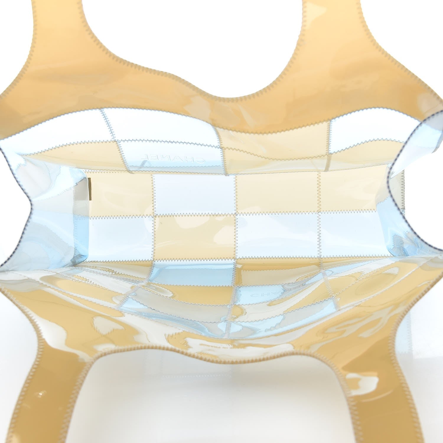 Chanel PVC Stitched Tote Beige Light Blue 5 of 10